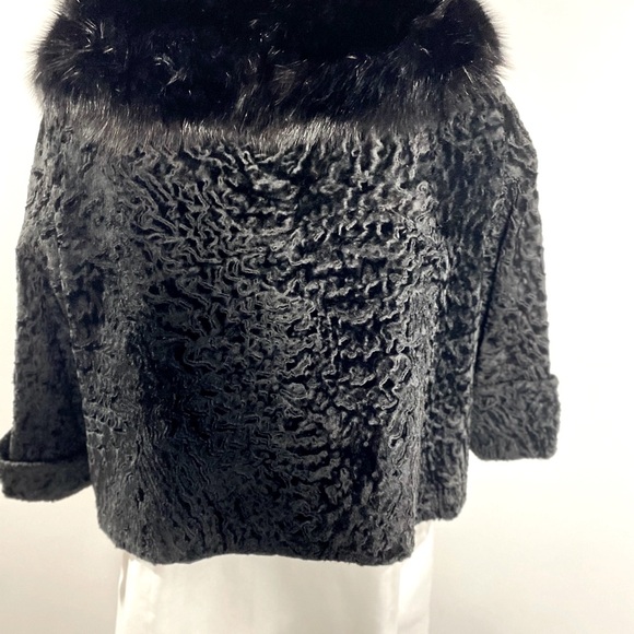FOX FUR with LAMB FUR short 50’s short women’s coat fit is extremely attractive - Picture 5 of 9